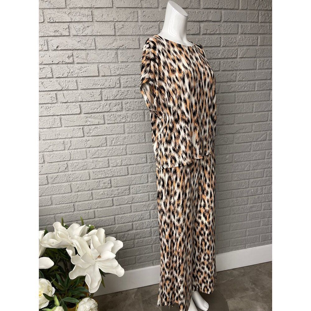 G by Giuliana Women's Animal Print Side Slit Pant & Top 2 Pcs Set Size LP NWT - Picture 6 of 12